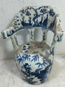 Chinese Ceramic Blue and white seat Garden Seat with designs of oriental figures,flowers and trees