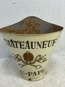 vintage Style metal Grape Bucket with leather straps approximately 53cm high