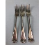 Three silver hallmarked forks for Birmingham 1901 by maker Elkington & Co Ltd approx 142g