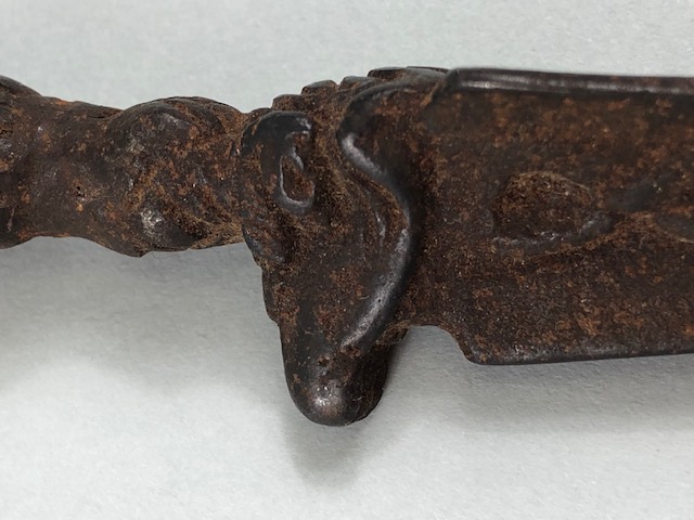 Oriental interest, Tibetan Patinated metal Phurba dagger for exorcism, approximately 14cm in length - Image 13 of 14