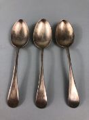 Silver hallmarked Victorian spoons for Sheffield 1898 by maker James Deakin & Sons (John & William F