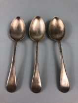 Silver hallmarked Victorian spoons for Sheffield 1898 by maker James Deakin & Sons (John & William F