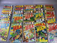 Marvel comics, collection featuring the HULK from the 1970s scattered numbers ranging from 124-