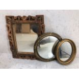 Collection of three mirrors to include one porthole style