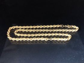 9ct gold rope link necklace approx 40cm in length and 4.7g