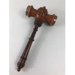 Railway / Treen interest, Antique Victorian Wooden presentation Gavel. given for the launch of the