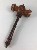 Railway / Treen interest, Antique Victorian Wooden presentation Gavel. given for the launch of the