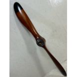 Wooden Propellor with metal central boss plate approximately 198cm long