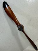 Wooden Propellor with metal central boss plate approximately 198cm long