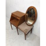 20th century furniture, 1970s CHIPPIE telephone table with pull out stool and pull out writing space