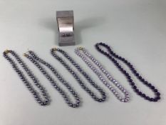 Collection of Pearl and Amethyst beaded jewellery to include Fresh Water Pearl necklace, earrings