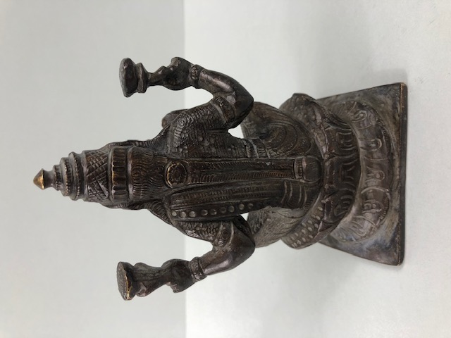 Oriental interest, patinated Indian bronze statue of Brahma approximately 15cm high - Image 3 of 11