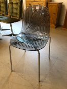 Modern translucent plastic contemporary style chair with chrome legs