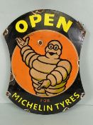 Advertising Sign, Shaped enamel sign for Michelin Tyres approximately 23 x 35cm