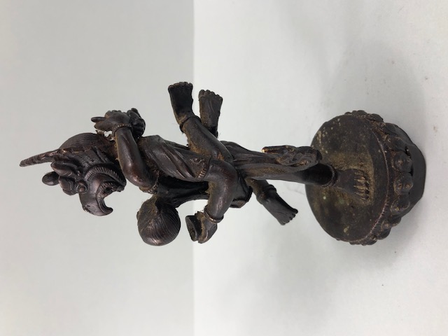 oriental interest, patinated brass Tibetan tantric figure of Garuda approximately 16cm high - Image 4 of 10