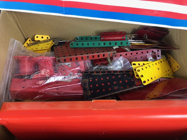 Vintage Toys, Quantity of Vintage Play worn Meccano, in predominantly Red and Green. Panels, Bars - Image 3 of 4