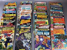 Marvel comics , a selection featuring various super hearos including Spiderman random numbers 25-111