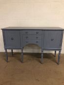 Antique style sideboard, consisting of 2 cupboards and 3 drawers on tapered legs, painted Grey,