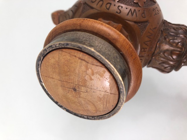 Railway / Treen interest, Antique Victorian Wooden presentation Gavel. given for the launch of the - Image 7 of 12