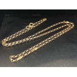 9ct Gold chain of circular links approx 54cm long and 5.6g