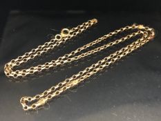 9ct Gold chain of circular links approx 54cm long and 5.6g