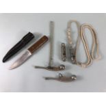 Militaria Interest , 2 period, Navy Bosons Whistles 2 Acme Whistles one on a white lanyard, and a