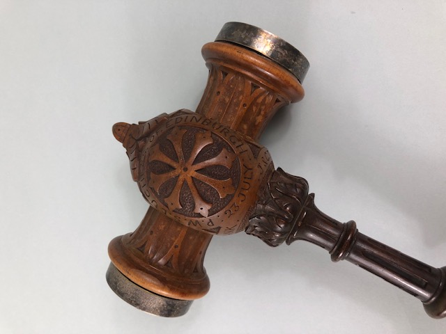 Railway / Treen interest, Antique Victorian Wooden presentation Gavel. given for the launch of the - Image 2 of 12