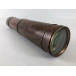 Military interest, Victorian brass 3 draw officers telescope , the last draw engraved with the