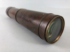 Military interest, Victorian brass 3 draw officers telescope , the last draw engraved with the
