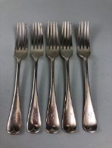 Silver Hallmarked Victorian forks, five in total hallmarked for London dated 1899 by maker