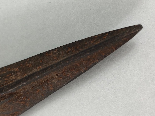 Oriental interest, Tibetan Patinated metal Phurba dagger for exorcism, approximately 14cm in length - Image 6 of 14
