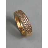 18ct yellow gold pave set diamond set ring size L approximately 3.60g inclusive