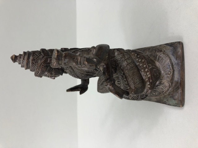 Oriental interest, patinated Indian bronze statue of Brahma approximately 15cm high - Image 2 of 11