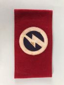 Military interest, Oswald Mosely, BUF armband , 3 piece construction wool , 21 x 12 cm