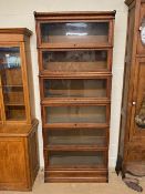 Vintage Globe Wernicke sectional bookcase, with six glass-fronted shelves, approx 87cm x 29cm (