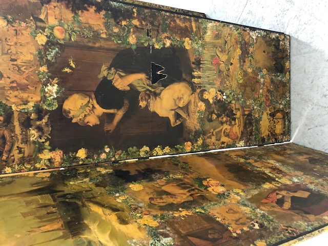 Victorian decoupage room divider / screen, approx 228cm in length x 183cm in height - Image 25 of 31