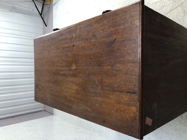 Victorian stained pine chest of five drawers with turned handles on turned feet, approx 93cm x - Image 4 of 8