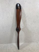 Wooden propeller, large wooden propellor with central metal boss plate approximately 148cm long