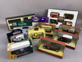 Vintage Toys, a collection of Die cast advertising Vans, four Matchbox models of yesteryear, Hamleys