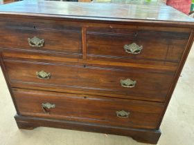 Antique chest of four drawers, approx 107cm x 47cm x 88cm
