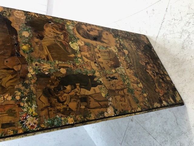 Victorian decoupage room divider / screen, approx 228cm in length x 183cm in height - Image 9 of 31