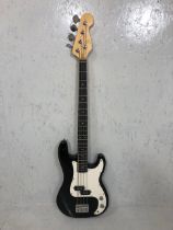 B Bass guitar, in black finish