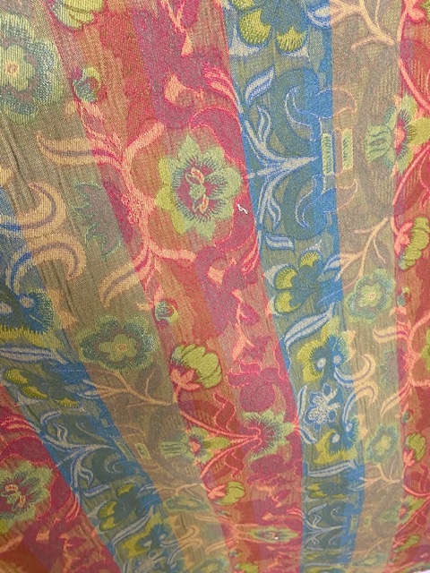 Vintage Fabric, a partial used bolster roll of brocade fabric in 18th century flower design on cream - Image 3 of 6