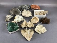 Geology Crystal interest, a collection of larger crystal specimens, quartz , calcite, fluorite