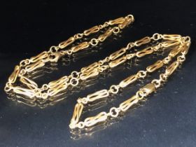 9ct Gold chain with oval twisted links approx 60cm in length and 16.4g