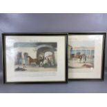 'Horse Dealing' No. 1 & No. 2, two framed aquatints by J. HARRIS after R. SCANLAN, approx 33cm x