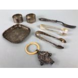 Silver interest, a collection of miscellaneous English hallmarked silver items to include sugar