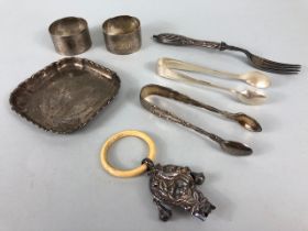 Silver interest, a collection of miscellaneous English hallmarked silver items to include sugar