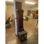 Vintage long case clock wooden case and hood without movement ideal for a restoration project,