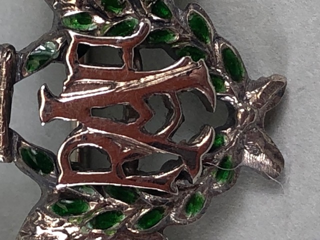 RAF sweetheart brooch, the white metal wings with red and green enamelled centre section, stamped ' - Image 14 of 16